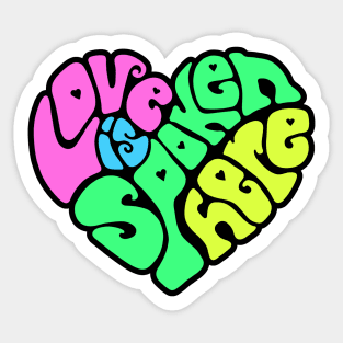 Love Is Spoken Here Neon Word Art Sticker